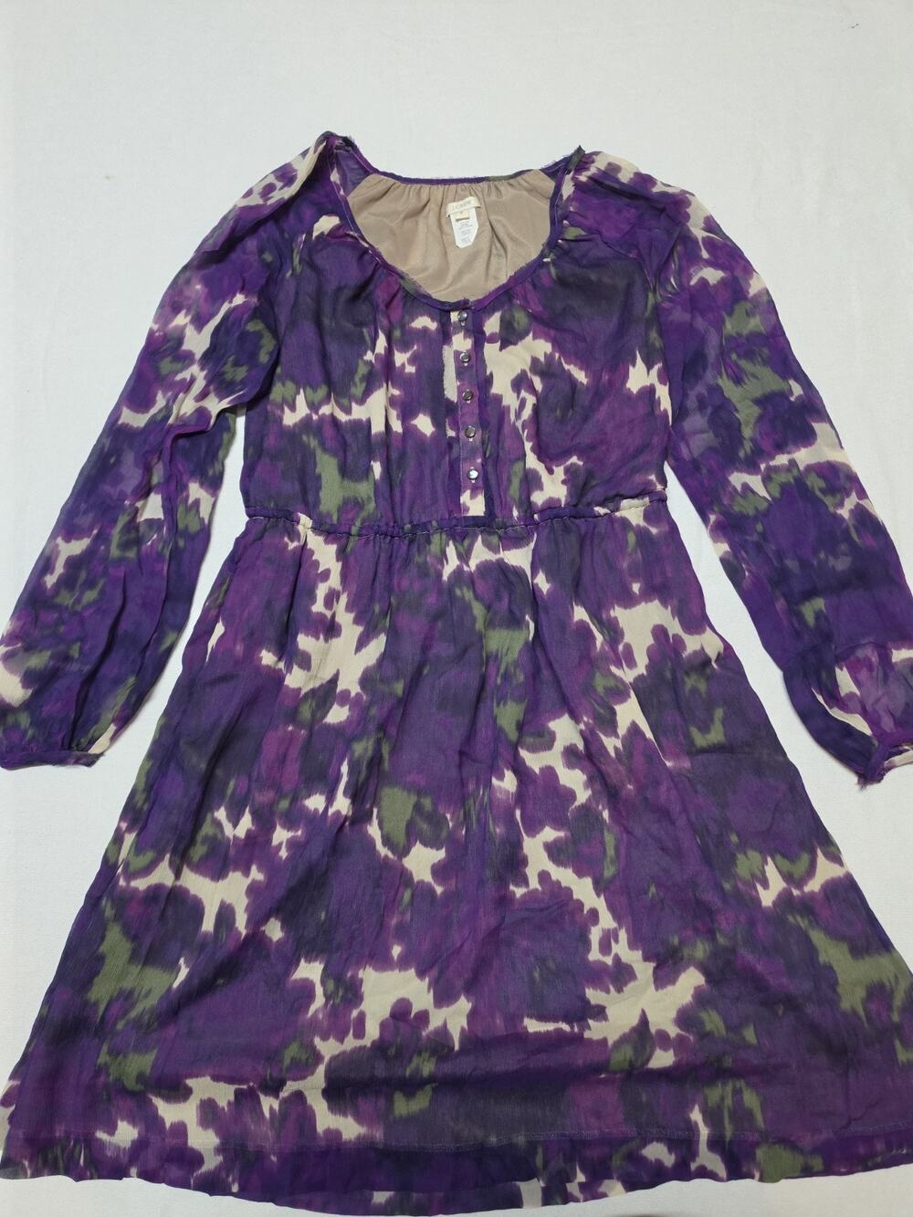 j crew womens purple floral dress Size 8